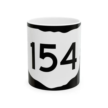 OH-154 (Ohio) (Road Sign) White Coffee Mug 11oz - Go Mug Yourself