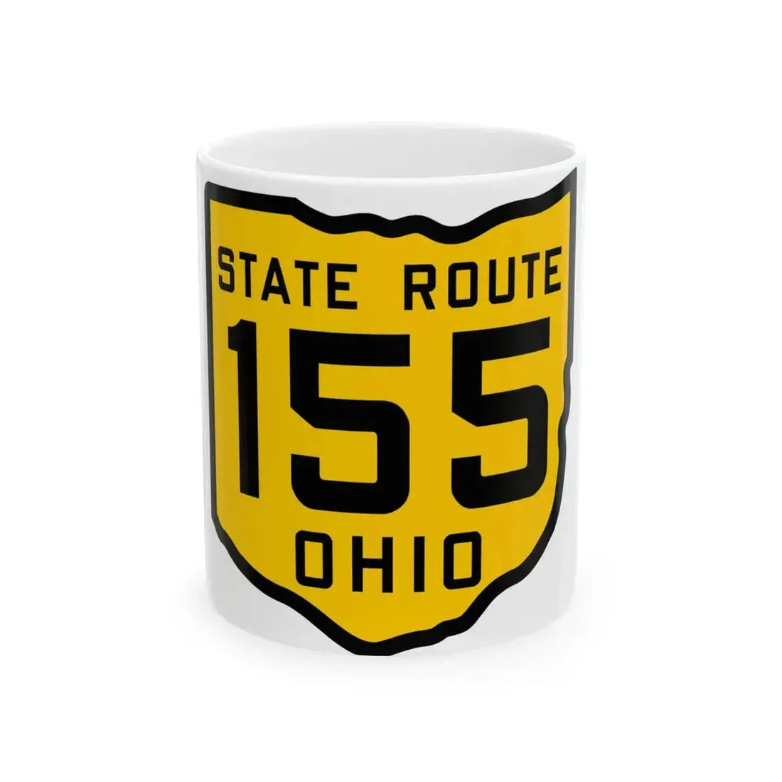 OH-155 1920 (Ohio) (Road Sign) White Coffee Mug 11oz - Go Mug Yourself