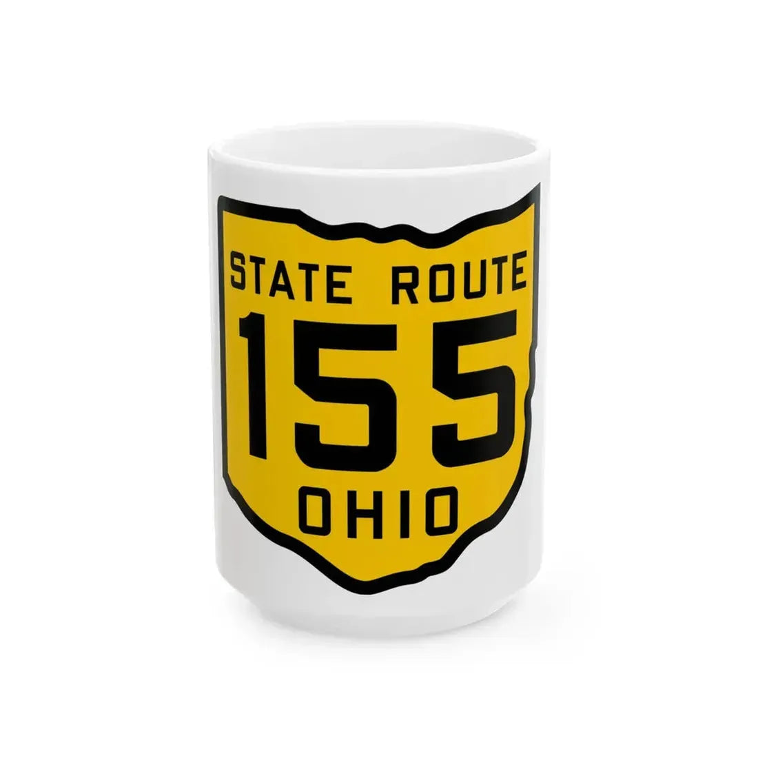 OH-155 1920 (Ohio) (Road Sign) White Coffee Mug 15oz - Go Mug Yourself