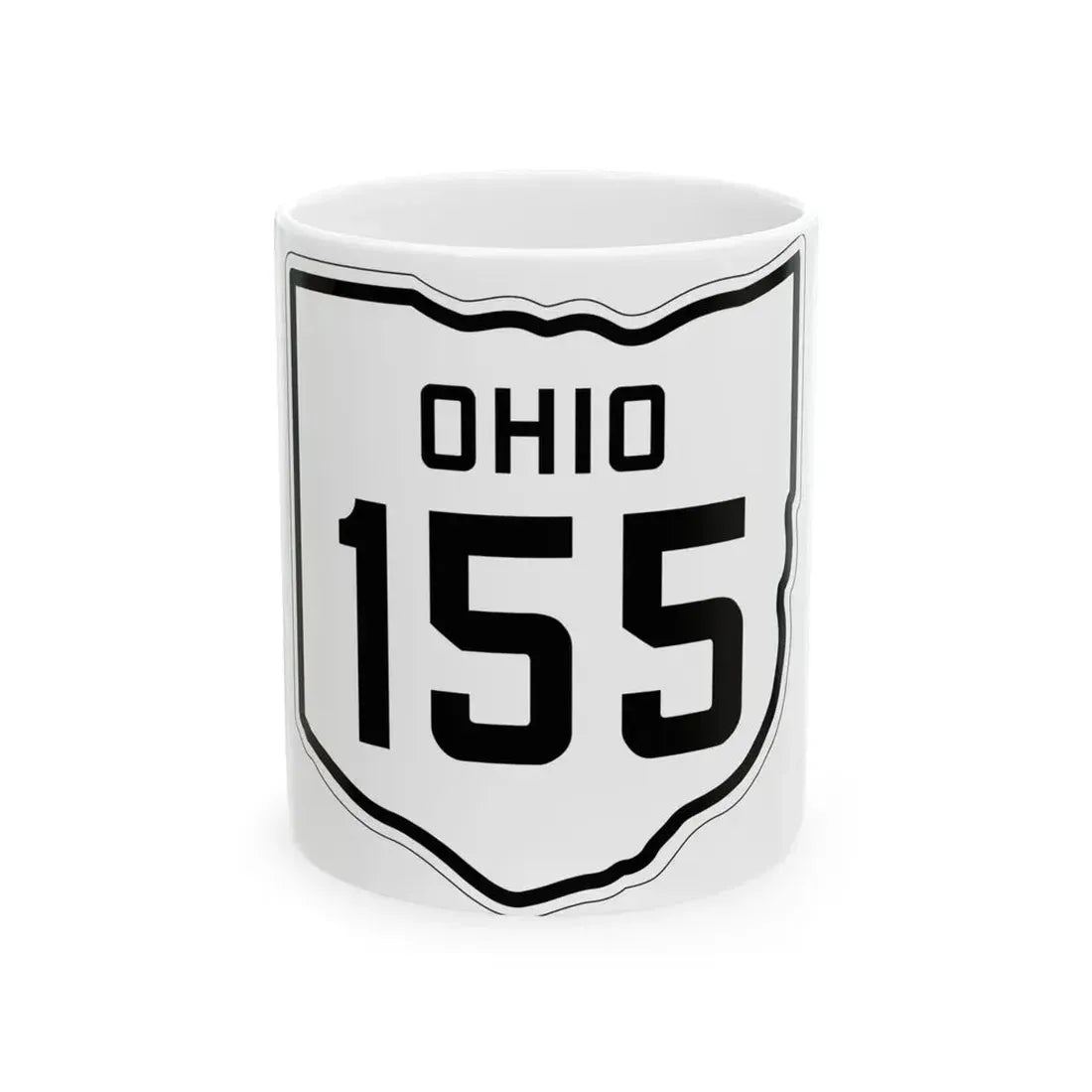 OH-155 1927 (Ohio) (Road Sign) White Coffee Mug 11oz - Go Mug Yourself