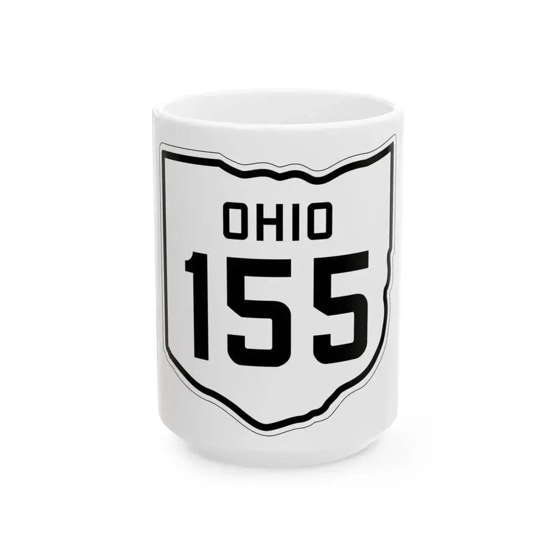 OH-155 1927 (Ohio) (Road Sign) White Coffee Mug 15oz - Go Mug Yourself