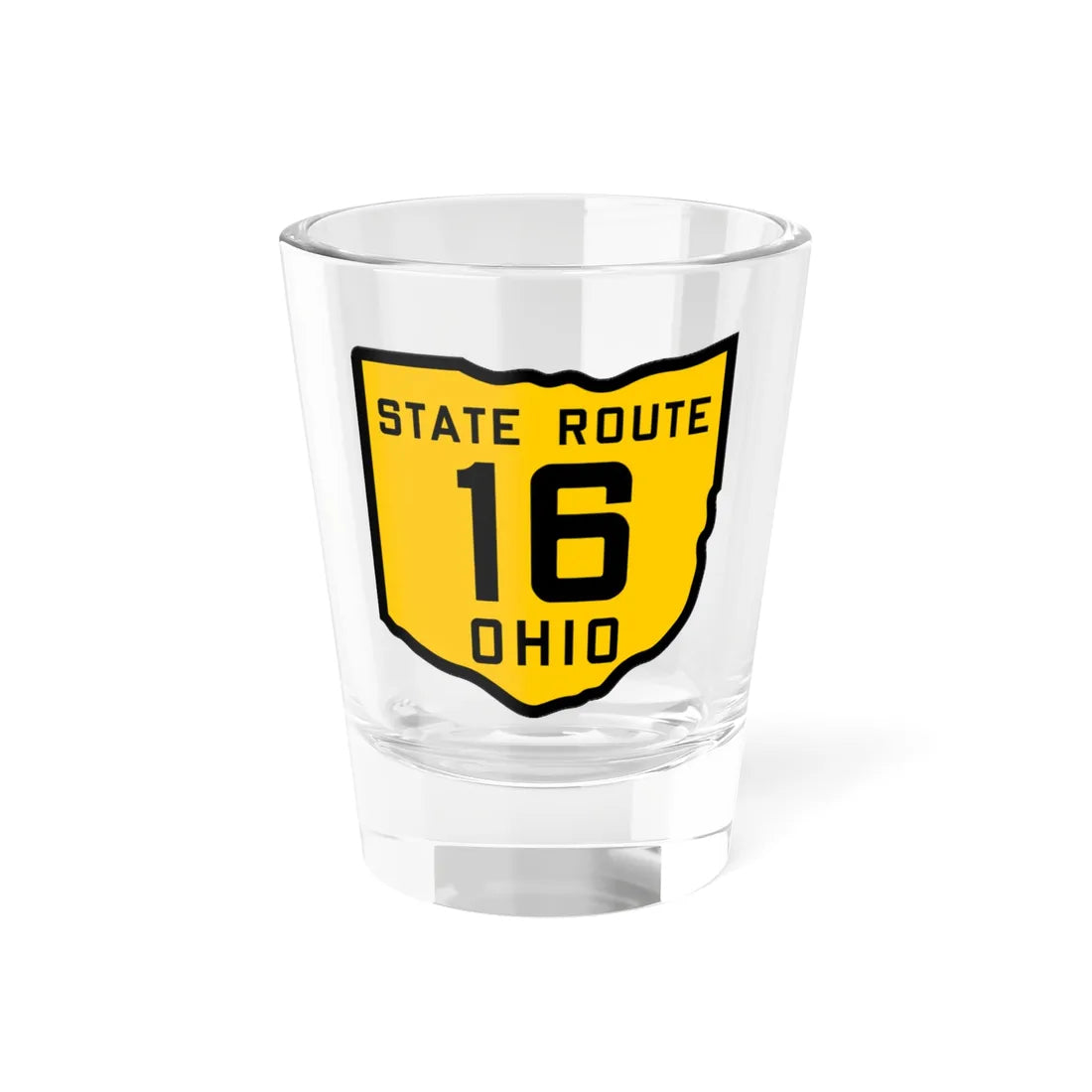 OH-16 1920 (Ohio) (Road Sign) Shot Glass 1.5oz 1.5oz - Go Mug Yourself