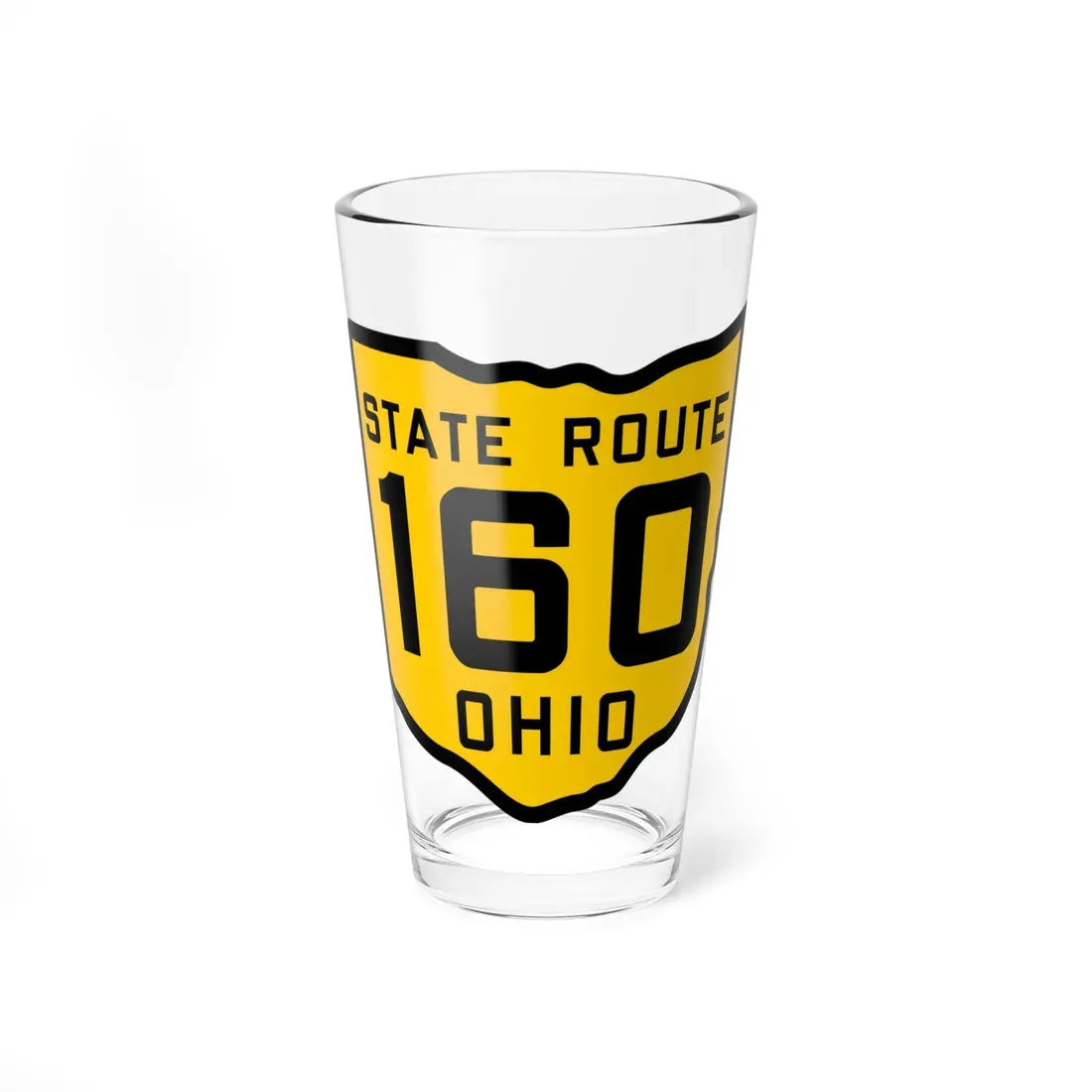 OH-160 1920 (Ohio) (Road Sign) Pint Glass 16oz 16oz - Go Mug Yourself