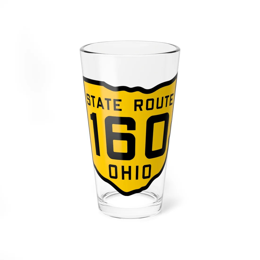 OH-160 1920 (Ohio) (Road Sign) Pint Glss 16oz 16oz - Go Mug Yourself