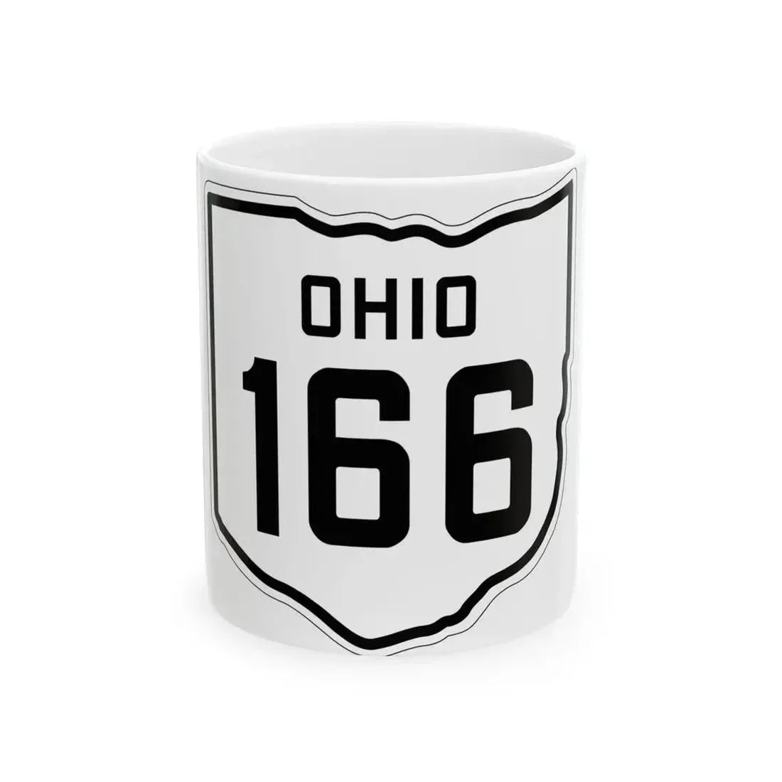 OH-166 1927 (Ohio) (Road Sign) White Coffee Mug 11oz - Go Mug Yourself