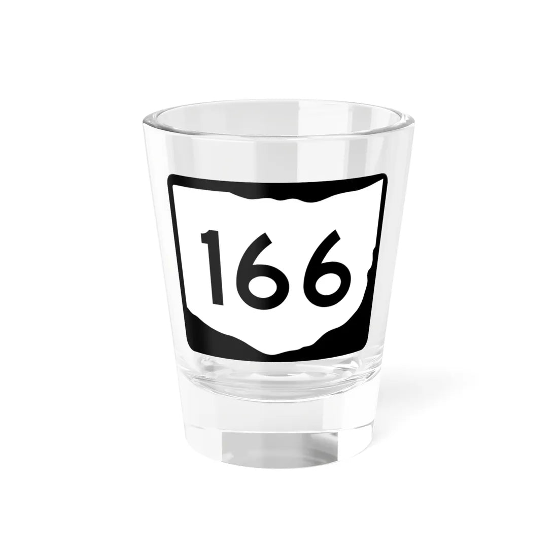 OH-166 (Ohio) (Road Sign) Shot Glass 1.5oz 1.5oz - Go Mug Yourself