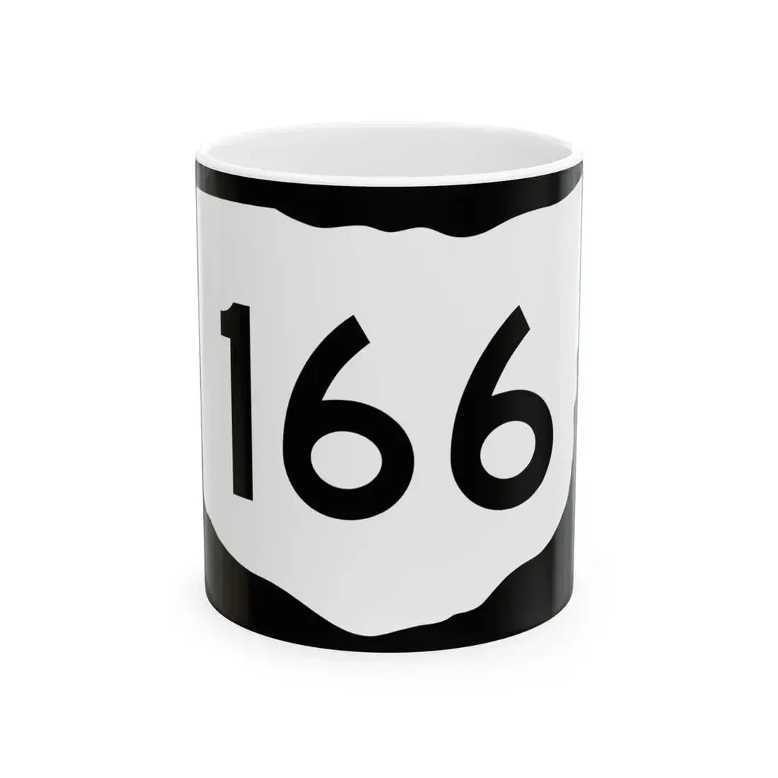OH-166 (Ohio) (Road Sign) White Coffee Mug 11oz - Go Mug Yourself