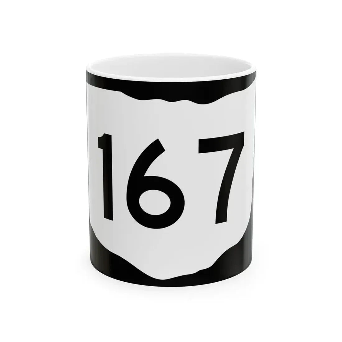 OH-167 (Ohio) (Road Sign) White Coffee Mug 11oz - Go Mug Yourself