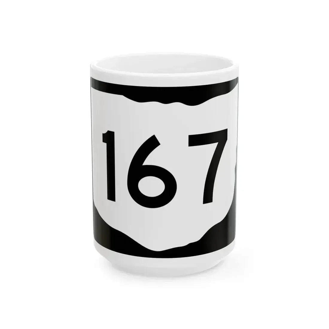 OH-167 (Ohio) (Road Sign) White Coffee Mug 15oz - Go Mug Yourself