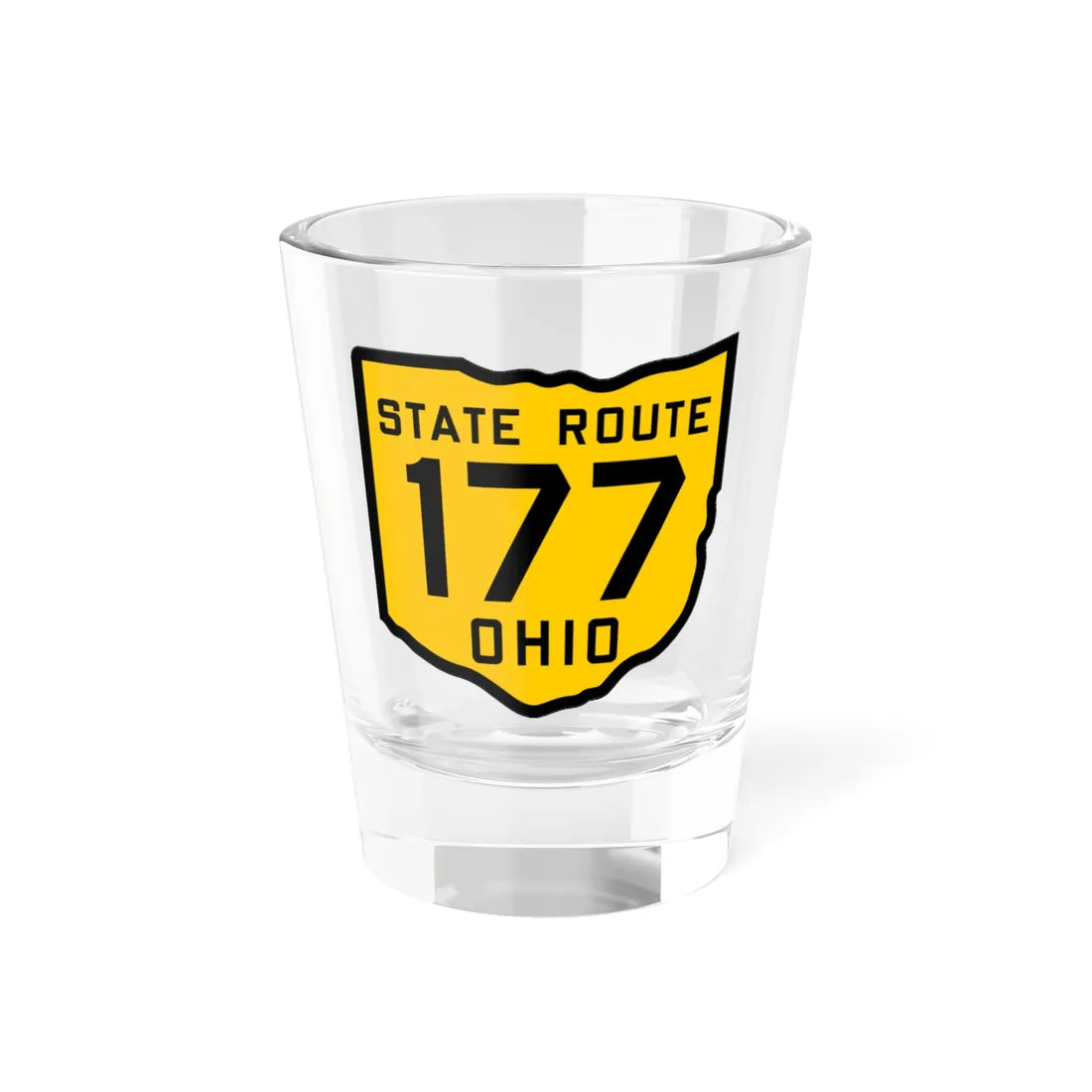 OH-177 1920 (Ohio) (Road Sign) Shot Glass 1.5oz 1.5oz - Go Mug Yourself
