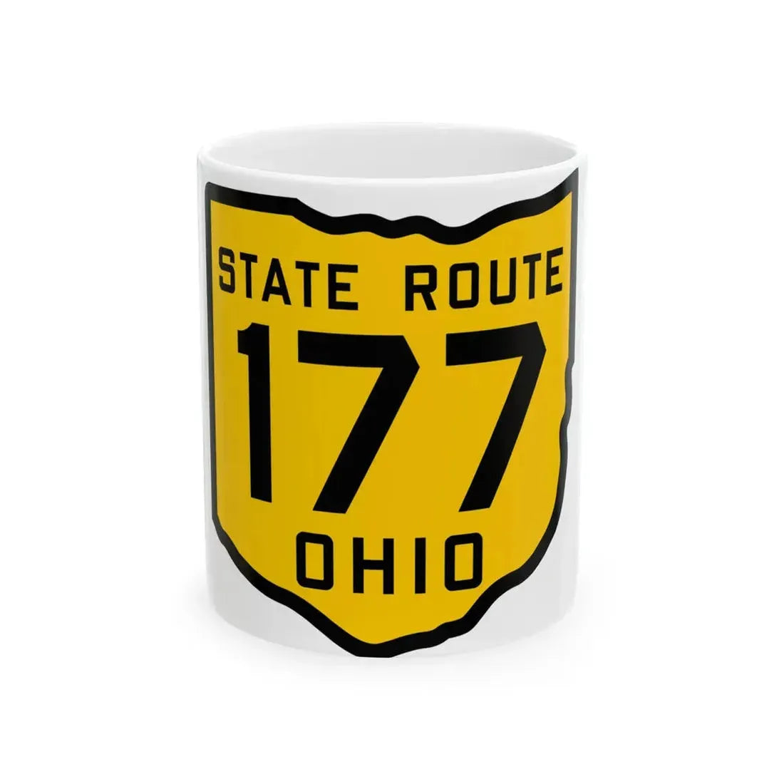 OH-177 1920 (Ohio) (Road Sign) White Coffee Mug 11oz - Go Mug Yourself