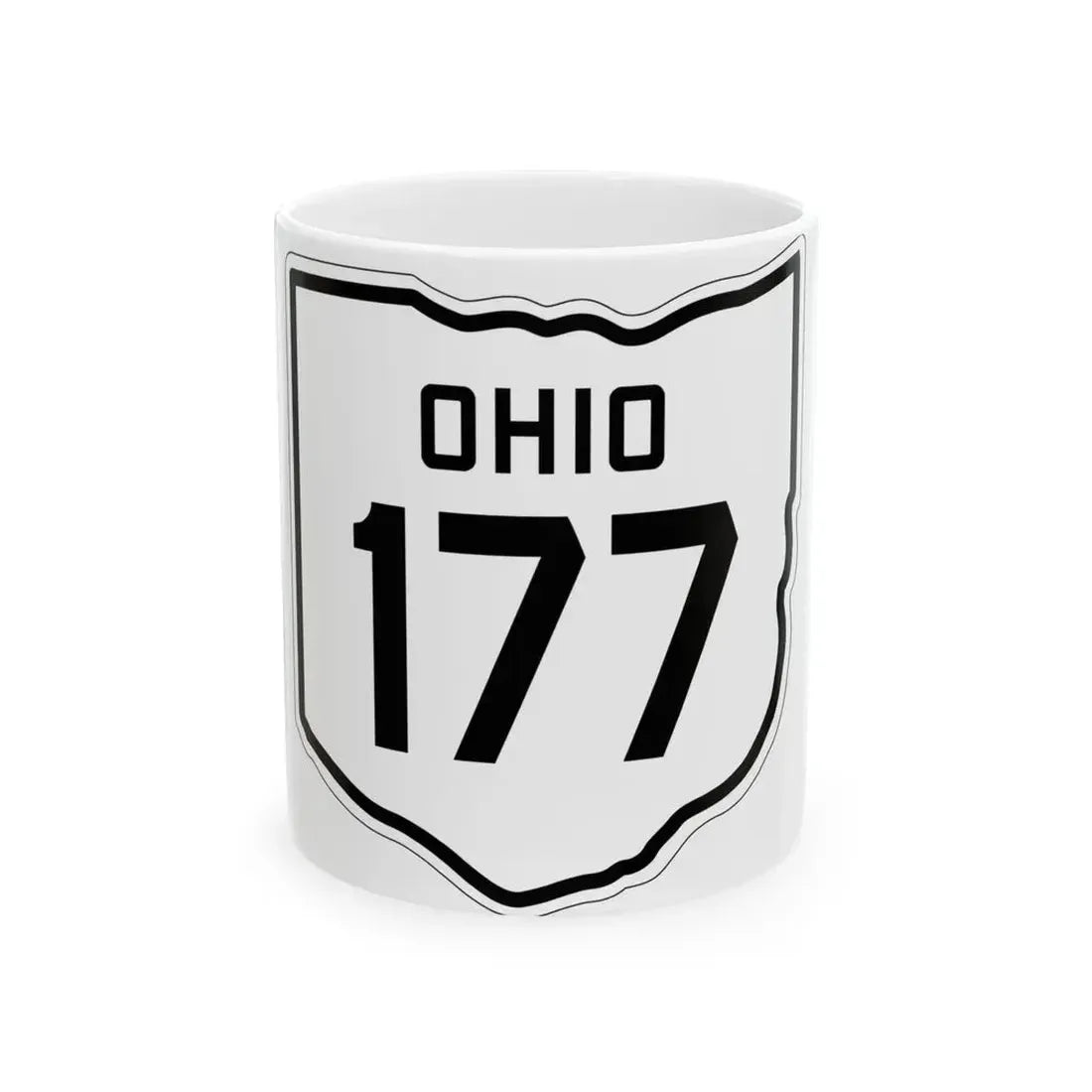 OH-177 1927 (Ohio) (Road Sign) White Coffee Mug 11oz - Go Mug Yourself