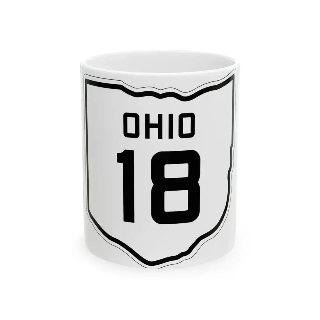 OH-18 1927 (Ohio) (Road Sign) White Coffee Mug 11oz - Go Mug Yourself