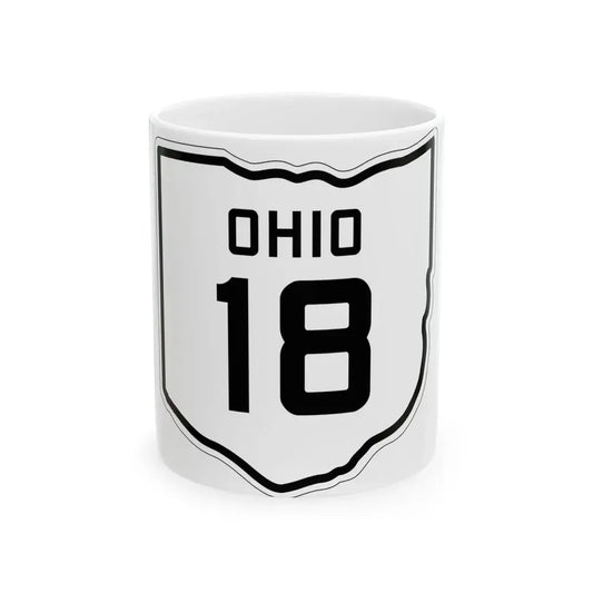 OH-18 1927 (Ohio) (Road Sign) White Coffee Mug 11oz - Go Mug Yourself