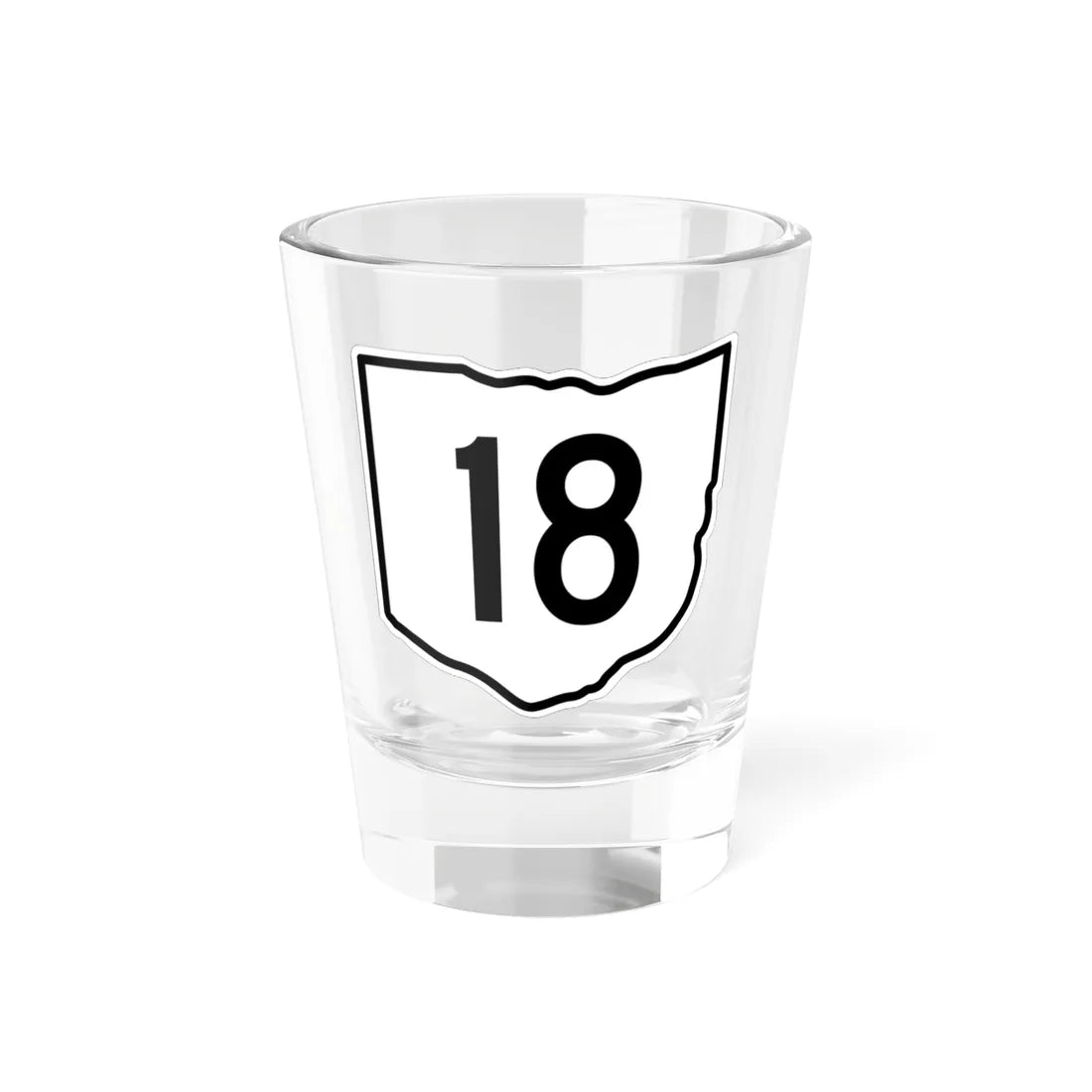 OH-18 1960 (Ohio) (Road Sign) Shot Glass 1.5oz 1.5oz - Go Mug Yourself
