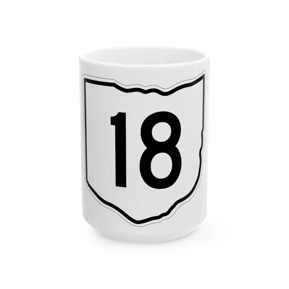 OH-18 1960 (Ohio) (Road Sign) White Coffee Mug 15oz - Go Mug Yourself
