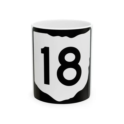 OH-18 (Ohio) (Road Sign) White Coffee Mug 11oz - Go Mug Yourself