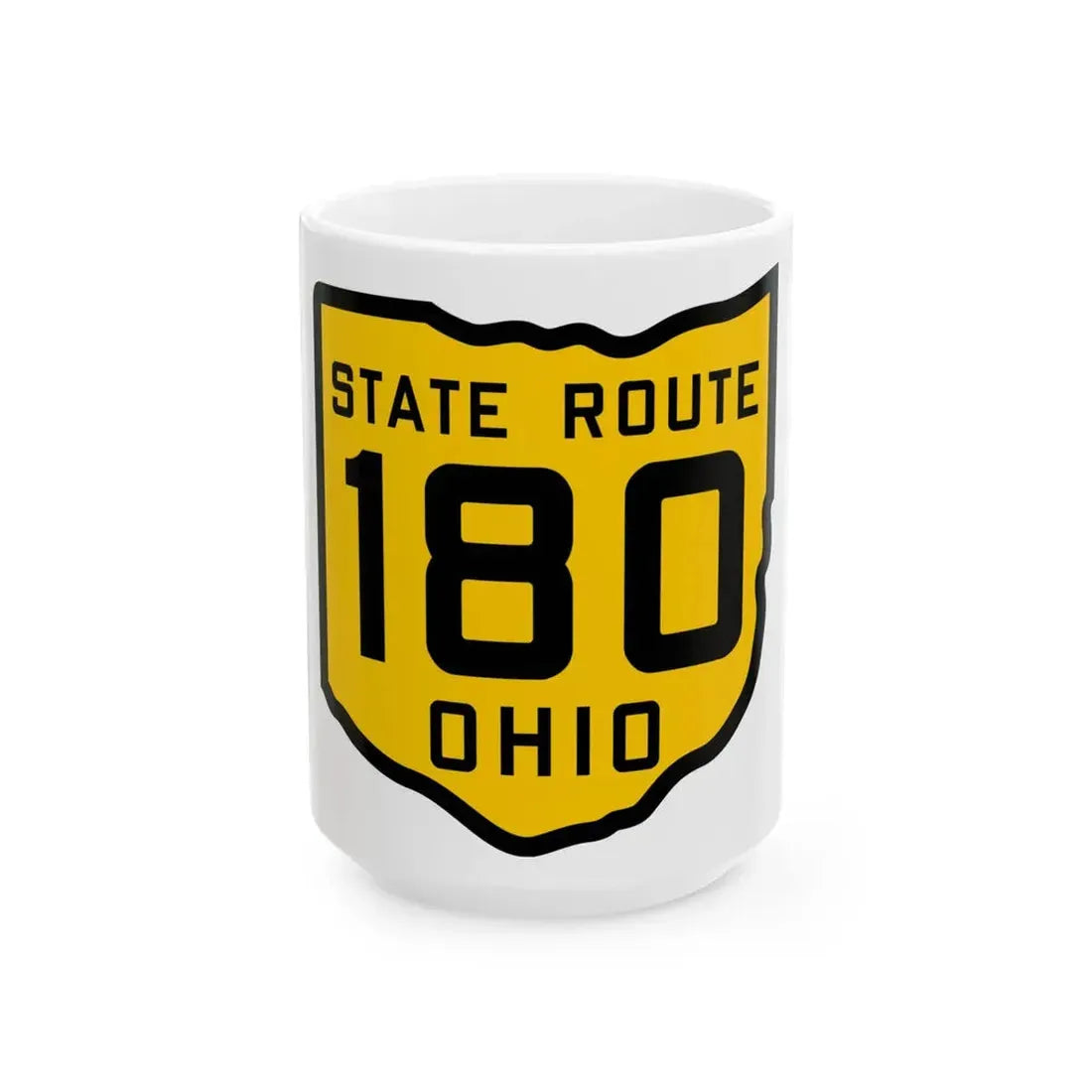 OH-180 1920 (Ohio) (Road Sign) White Coffee Mug 15oz - Go Mug Yourself