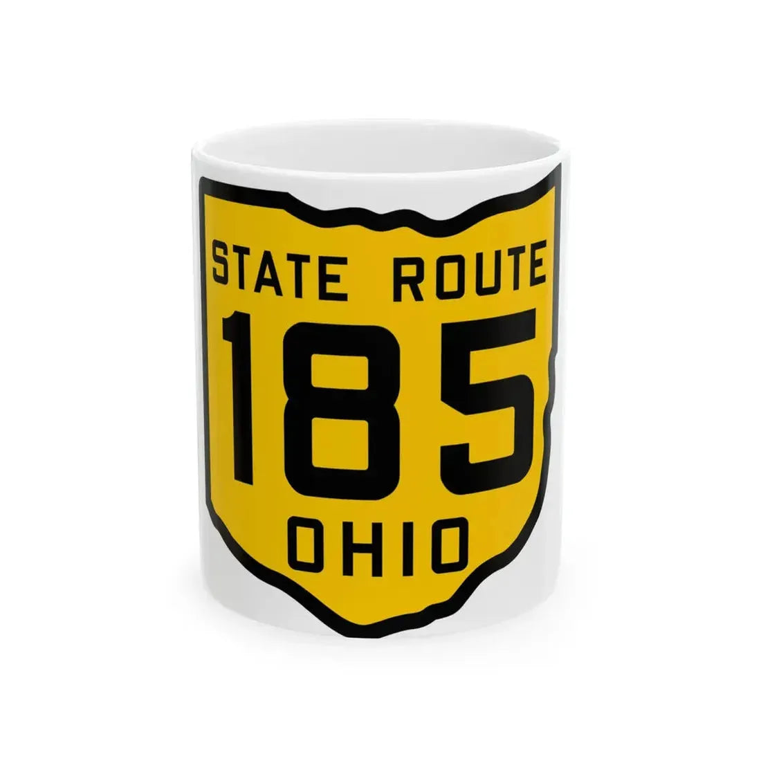 OH-185 1920 (Ohio) (Road Sign) White Coffee Mug 11oz - Go Mug Yourself