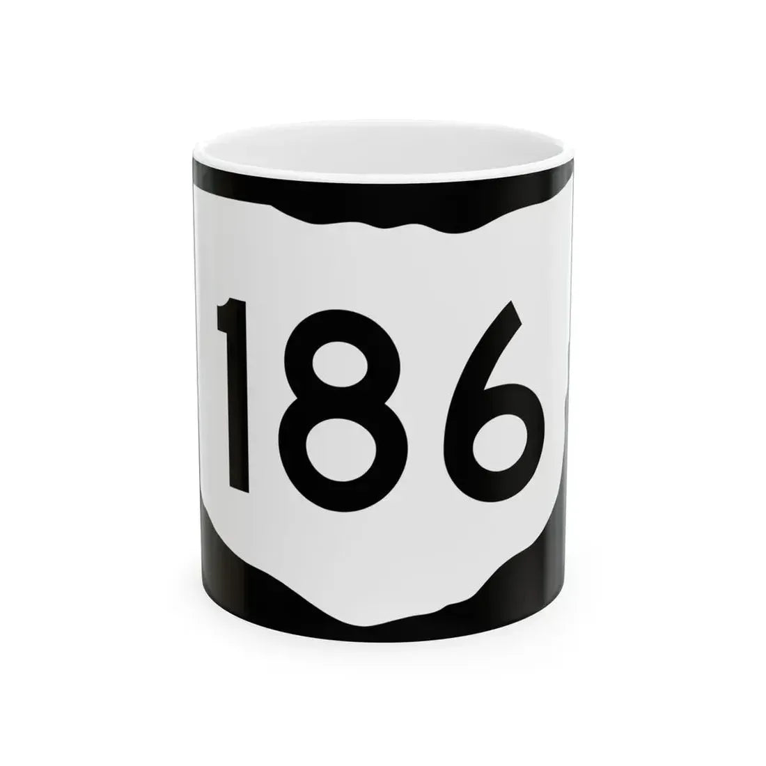 OH-186 (Ohio) (Road Sign) White Coffee Mug 11oz - Go Mug Yourself