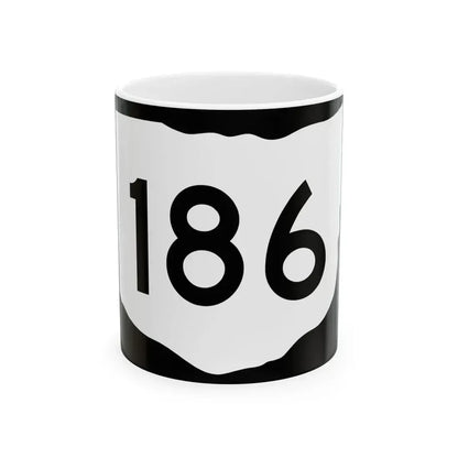 OH-186 (Ohio) (Road Sign) White Coffee Mug 11oz - Go Mug Yourself