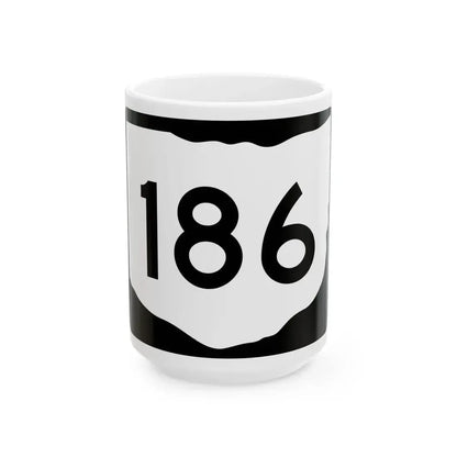 OH-186 (Ohio) (Road Sign) White Coffee Mug 15oz - Go Mug Yourself