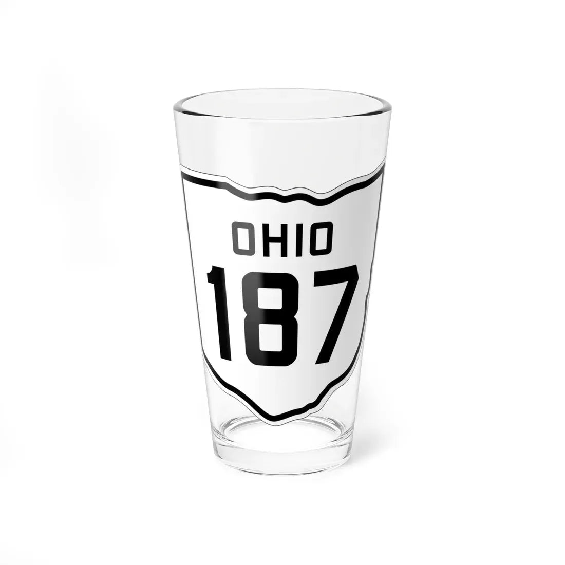 OH-187 1927 (Ohio) (Road Sign) Pint Glass 16oz 16oz - Go Mug Yourself