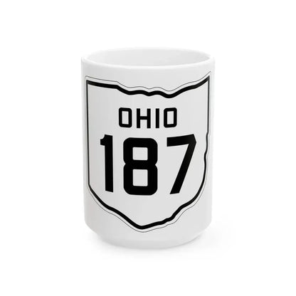 OH-187 1927 (Ohio) (Road Sign) White Coffee Mug 15oz - Go Mug Yourself