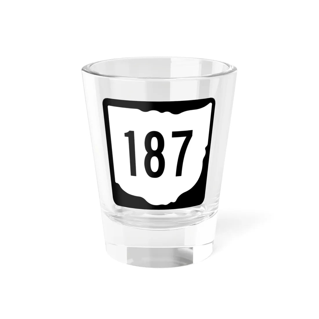 OH-187 1967 (Ohio) (Road Sign) Shot Glass 1.5oz 1.5oz - Go Mug Yourself