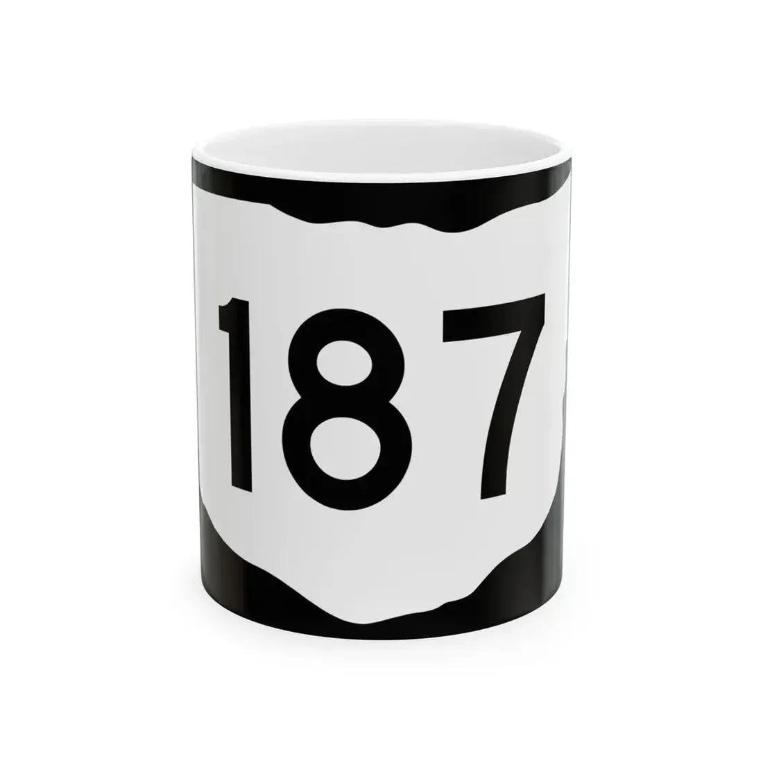 OH-187 (Ohio) (Road Sign) White Coffee Mug 11oz - Go Mug Yourself