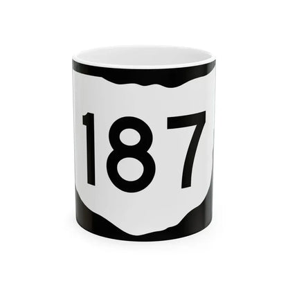 OH-187 (Ohio) (Road Sign) White Coffee Mug 11oz - Go Mug Yourself