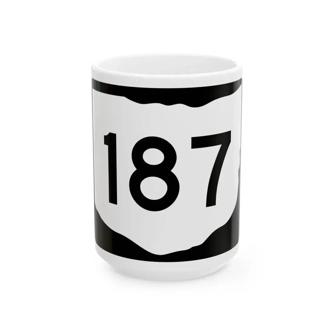 OH-187 (Ohio) (Road Sign) White Coffee Mug 15oz - Go Mug Yourself
