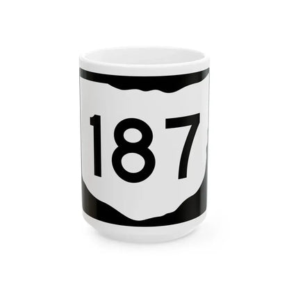 OH-187 (Ohio) (Road Sign) White Coffee Mug 15oz - Go Mug Yourself