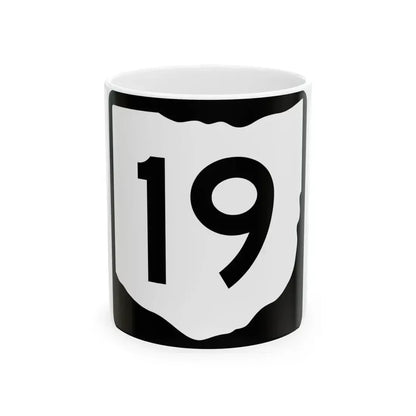 OH-19 (Ohio) (Road Sign) White Coffee Mug 11oz - Go Mug Yourself