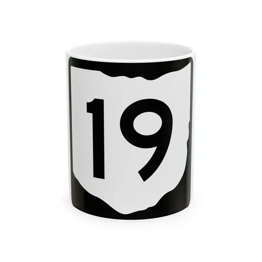 OH-19 (Ohio) (Road Sign) White Coffee Mug 11oz - Go Mug Yourself