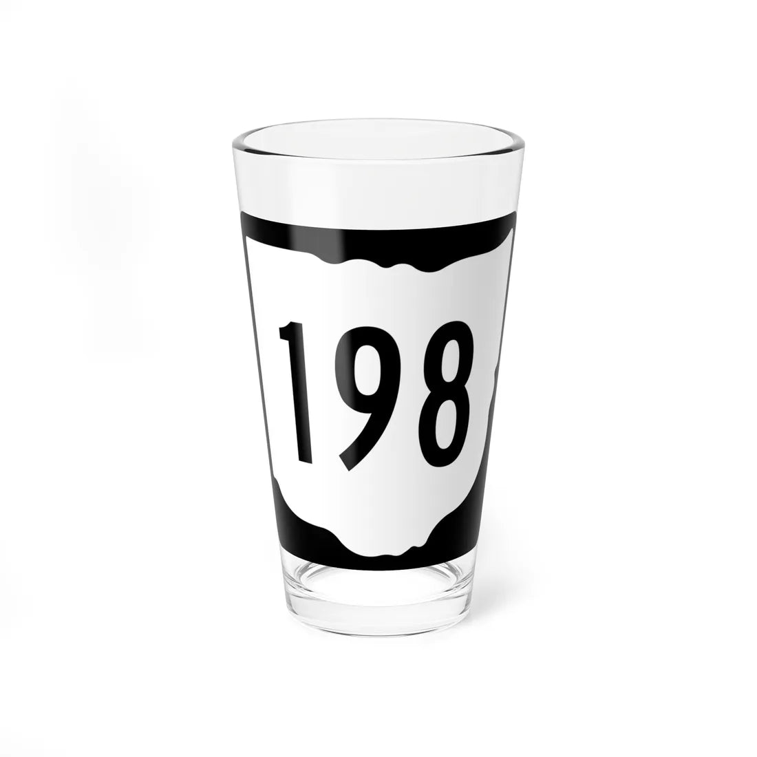 OH-198 1967 (Ohio) (Road Sign) Pint Glass 16oz 16oz - Go Mug Yourself