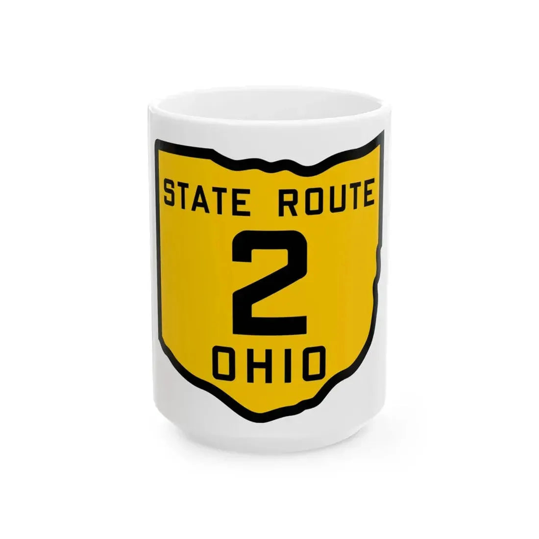 OH-2 1920 (Ohio) (Road Sign) White Coffee Mug 15oz - Go Mug Yourself