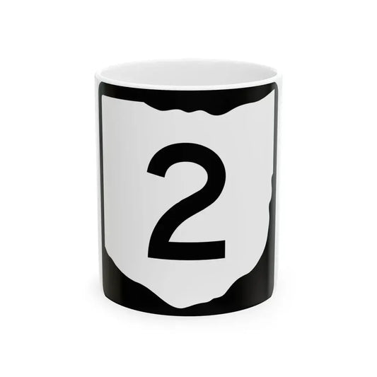 OH-2 (Ohio) (Road Sign) White Coffee Mug 11oz - Go Mug Yourself