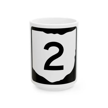 OH-2 (Ohio) (Road Sign) White Coffee Mug 15oz - Go Mug Yourself