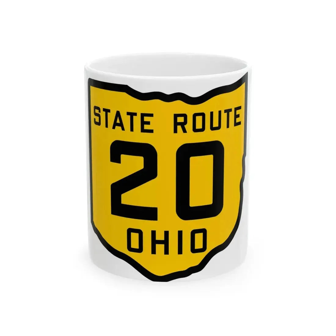 OH-20 1920 (Ohio) (Road Sign) White Coffee Mug 11oz - Go Mug Yourself