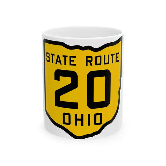 OH-20 1920 (Ohio) (Road Sign) White Coffee Mug 11oz - Go Mug Yourself
