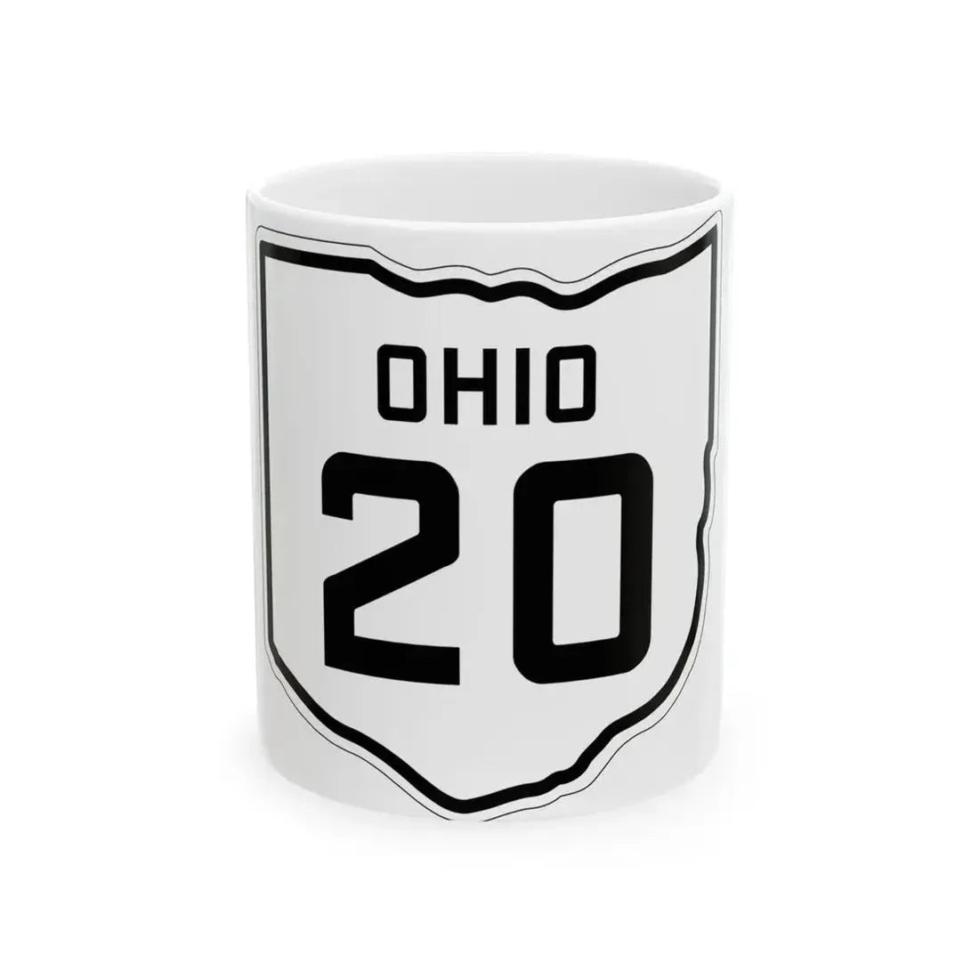OH-20 1927 (Ohio) (Road Sign) White Coffee Mug 11oz - Go Mug Yourself