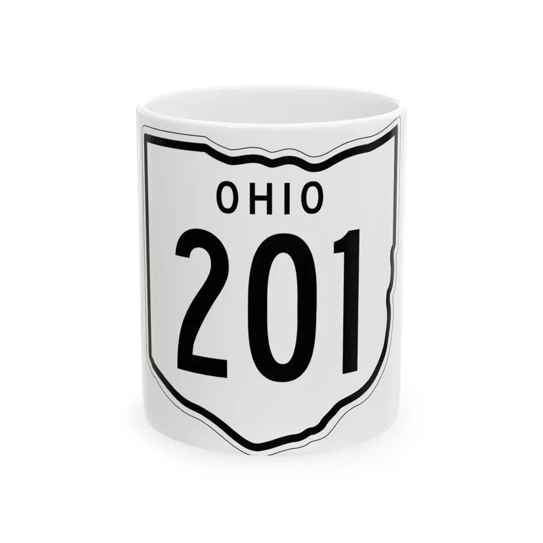 OH-201 1948 (Ohio) (Road Sign) White Coffee Mug 11oz - Go Mug Yourself