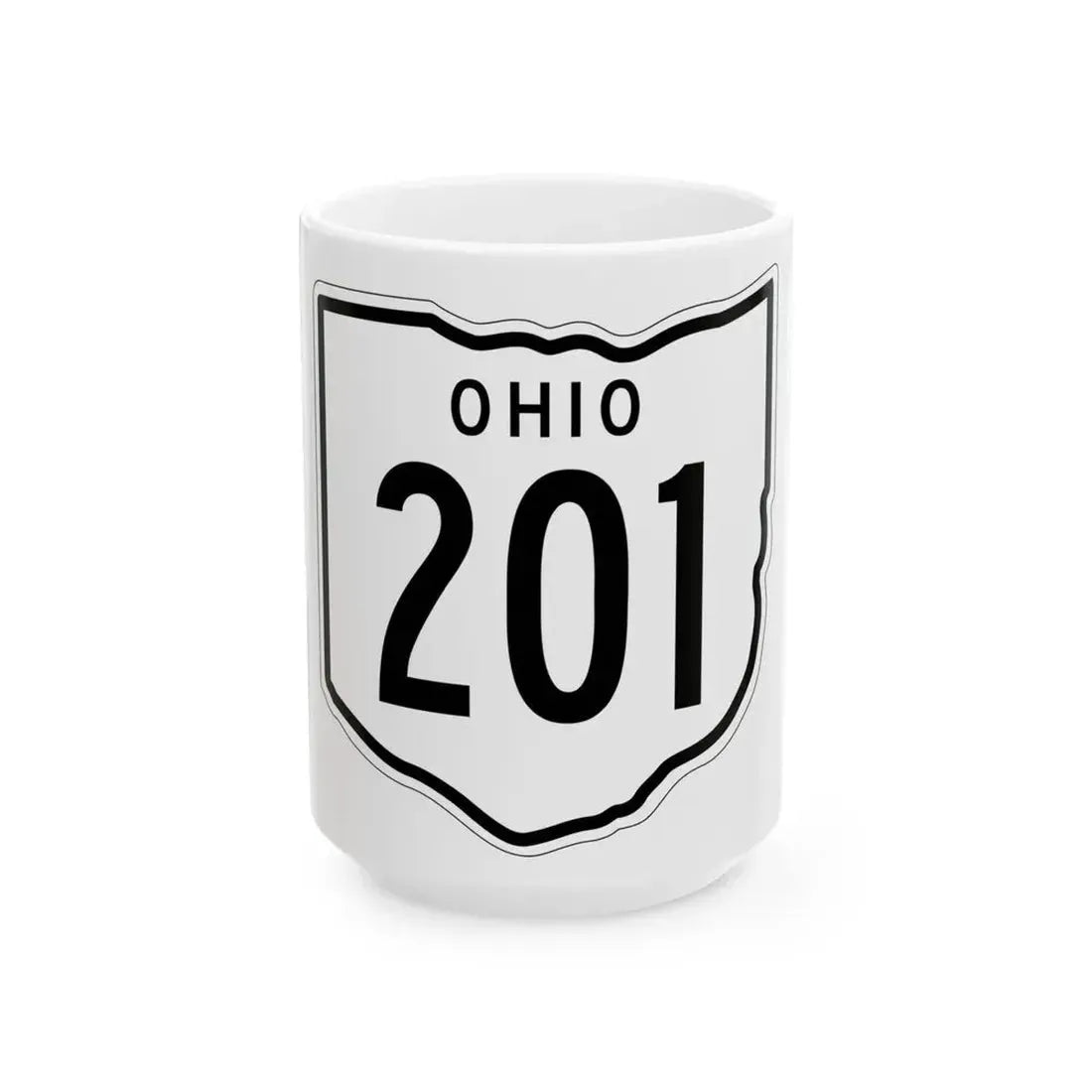 OH-201 1948 (Ohio) (Road Sign) White Coffee Mug 15oz - Go Mug Yourself