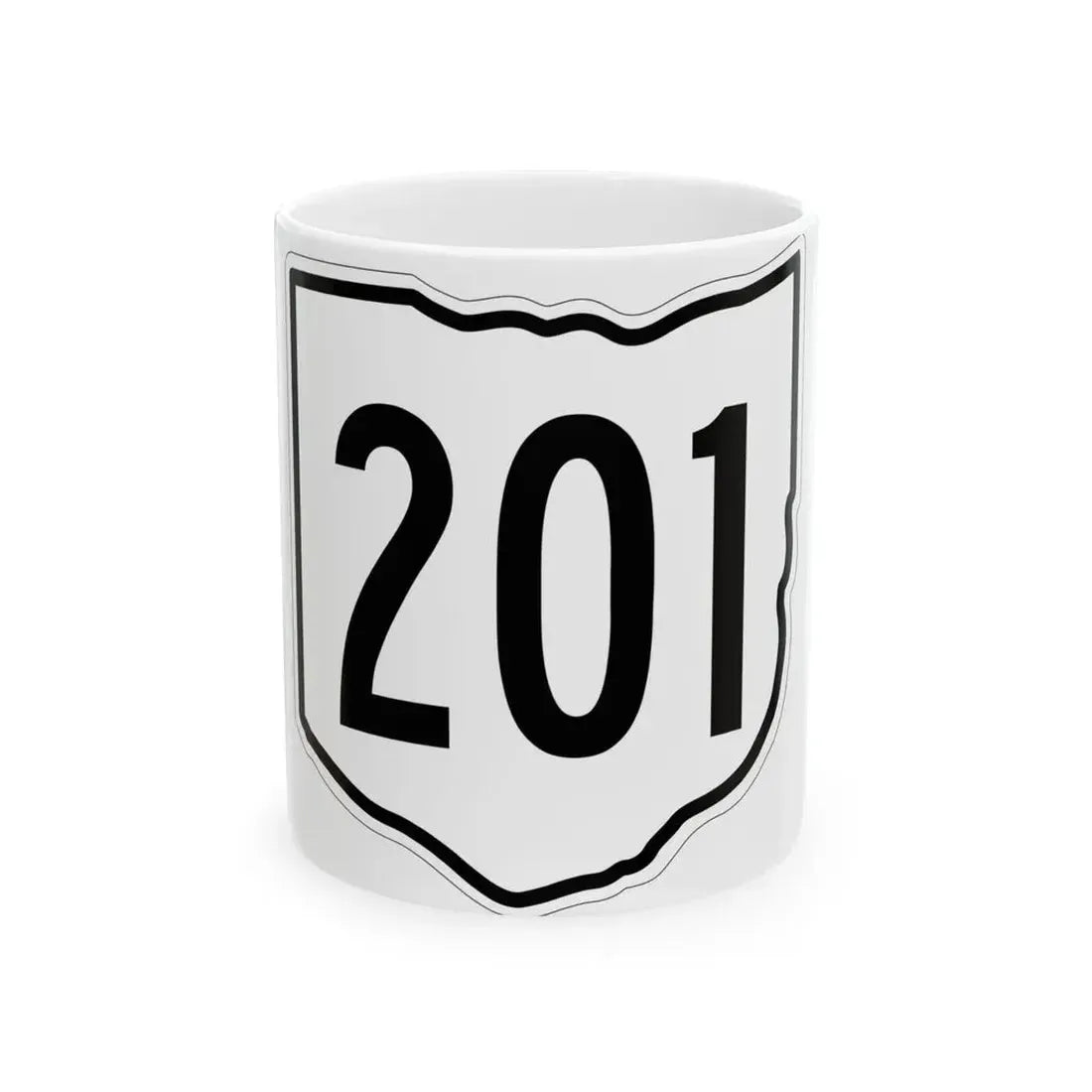 OH-201 1960 (Ohio) (Road Sign) White Coffee Mug 11oz - Go Mug Yourself