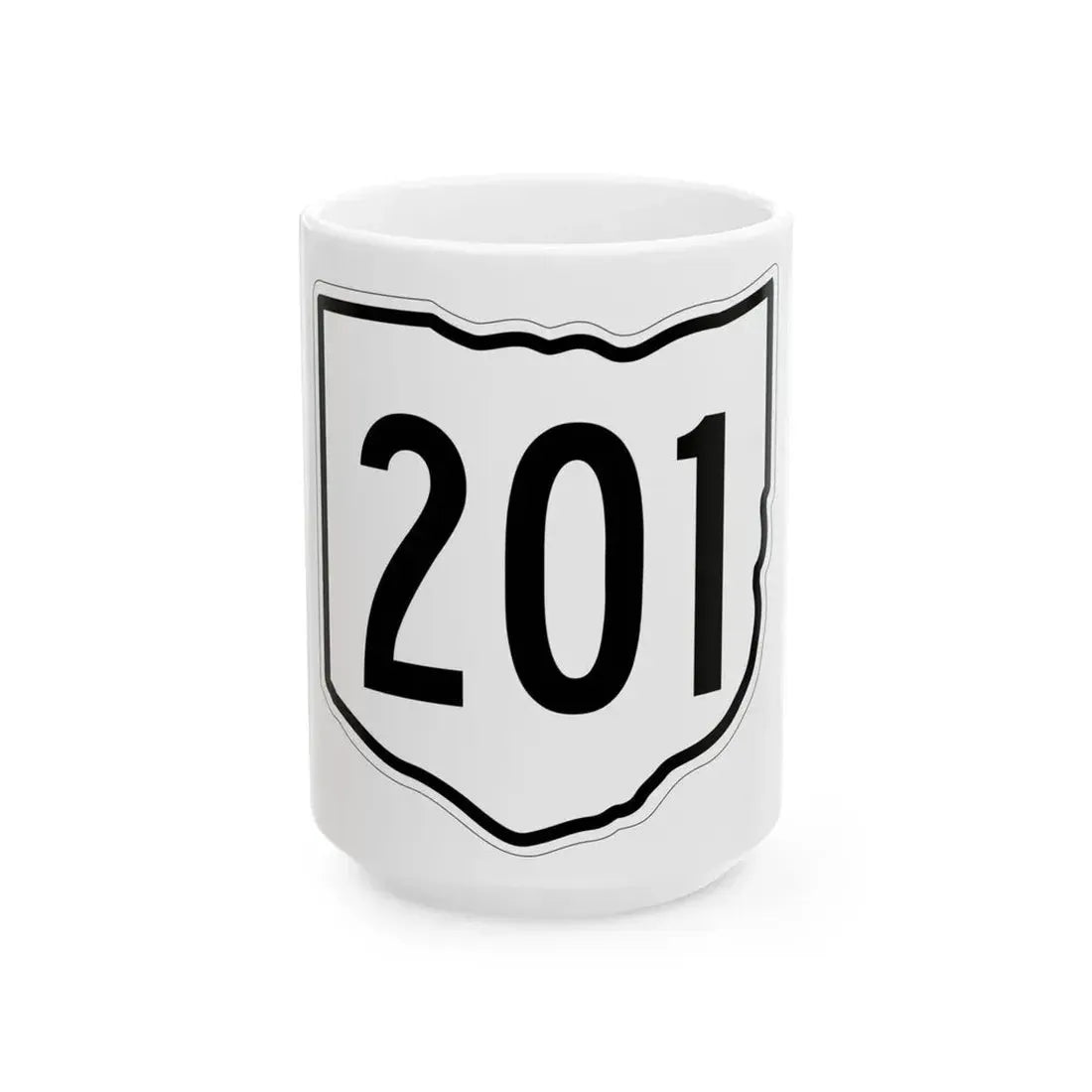 OH-201 1960 (Ohio) (Road Sign) White Coffee Mug 15oz - Go Mug Yourself