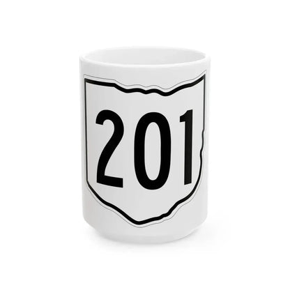 OH-201 1960 (Ohio) (Road Sign) White Coffee Mug 15oz - Go Mug Yourself