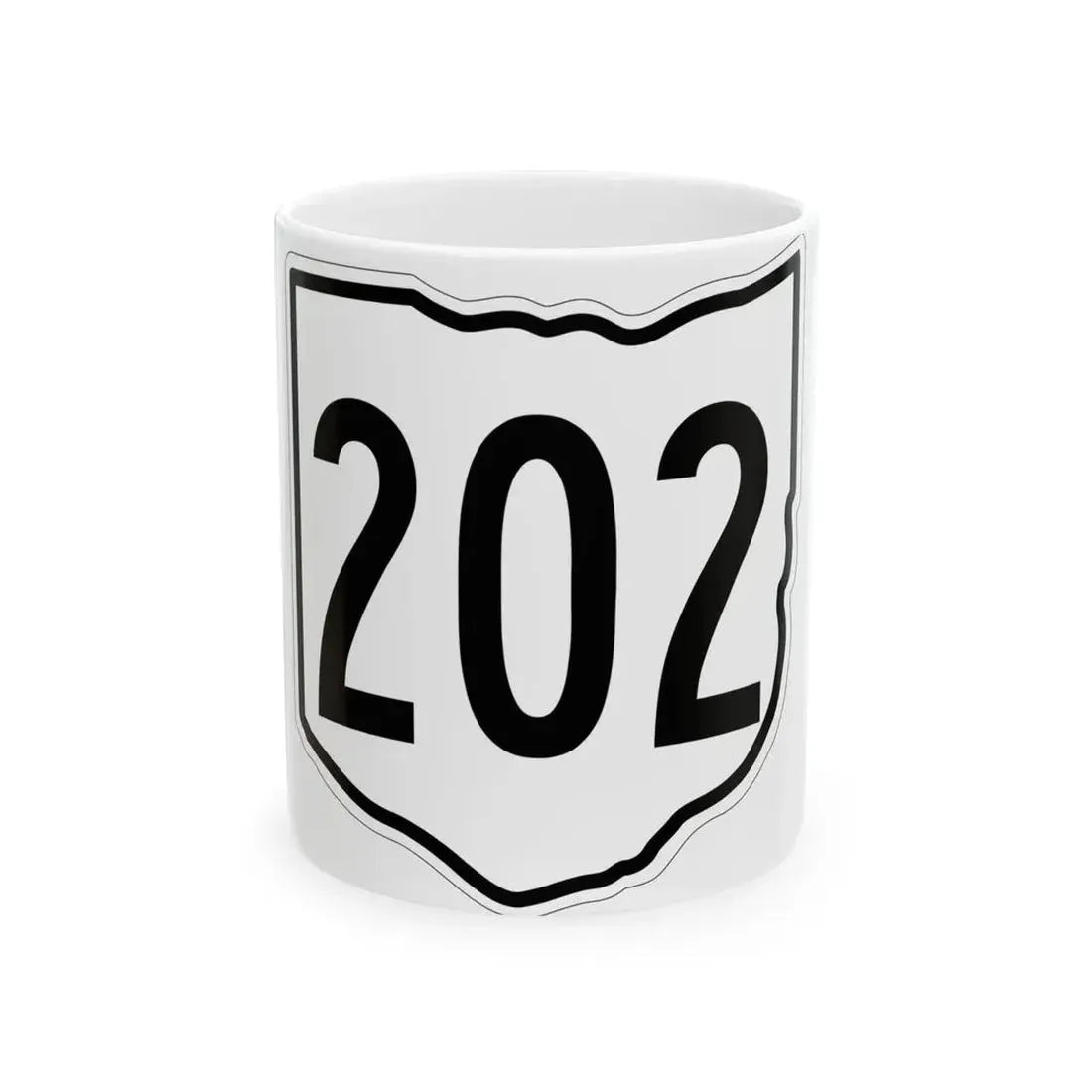 OH-202 1960 (Ohio) (Road Sign) White Coffee Mug 11oz - Go Mug Yourself