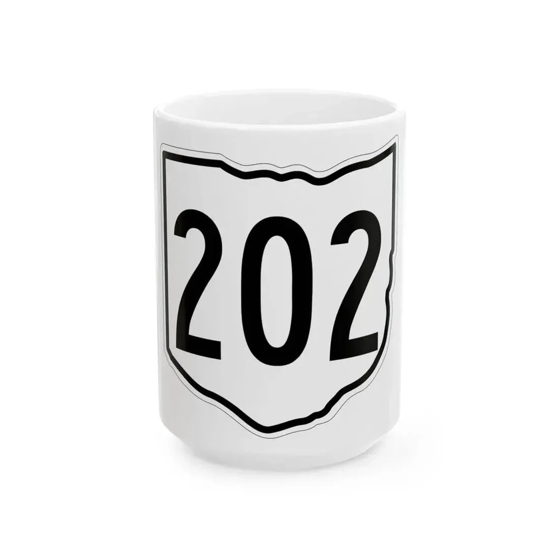 OH-202 1960 (Ohio) (Road Sign) White Coffee Mug 15oz - Go Mug Yourself