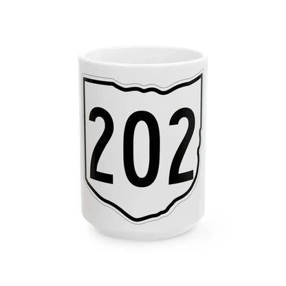 OH-202 1960 (Ohio) (Road Sign) White Coffee Mug 15oz - Go Mug Yourself